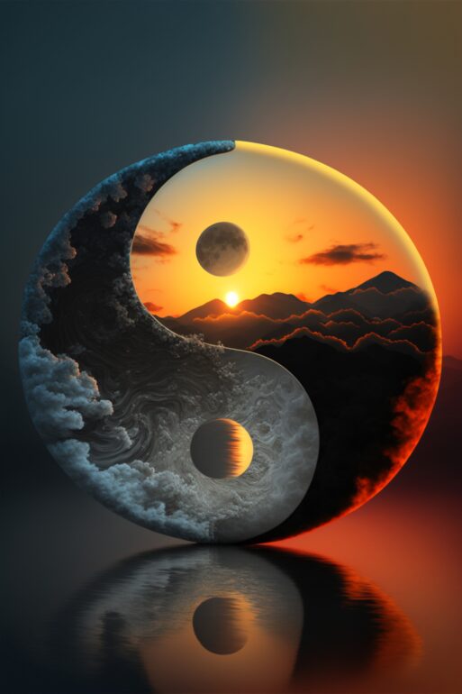 Holy Seasons. Holy sunset.. Generative Ai.
Фэншуй