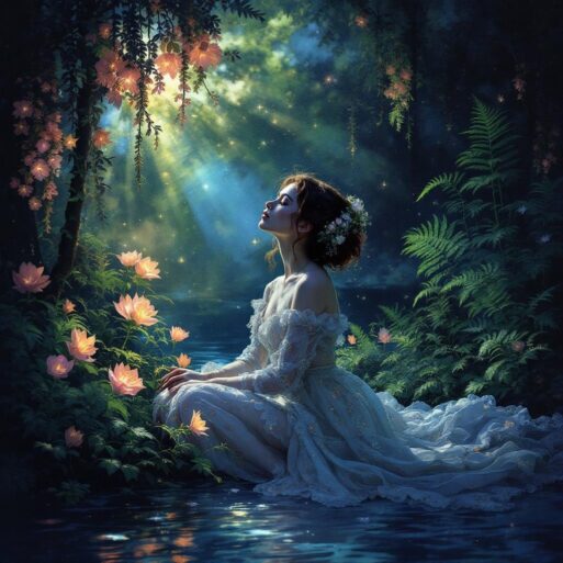 волшебная ночь на Ивана Купала 7 июля. распускается цветок папоротника