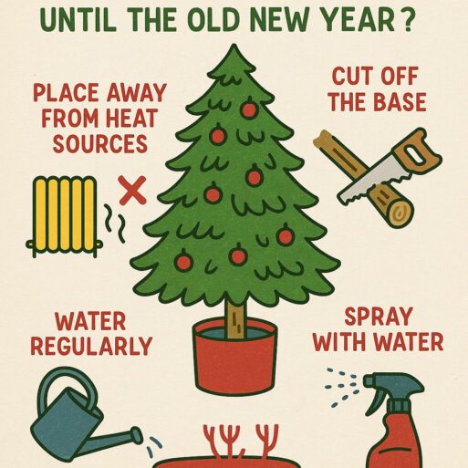 Как сохранить живую ёлку пушистой и свежей до самого старого Нового года?